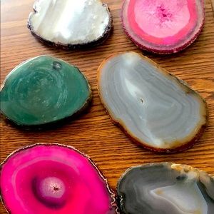 Handmade geode slice coasters (set of 6)